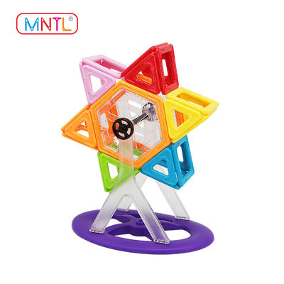 MNTL 84pcs Educational Magnetic Tiles, Magnetic Building Toys A8162 Solid Color Blocks Set