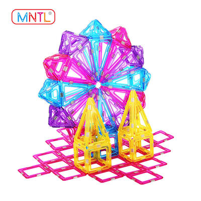 MNTL Value Set : Crystal Color Magnetic Blocks A8204 168 Piece Set Educational Toy for Learning While Playing