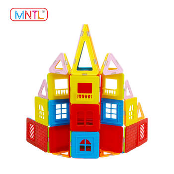 MNTL Magnetic Building Blocks Set, A8212 130 Pcs with Windows Balcony Kids Toys Plastic